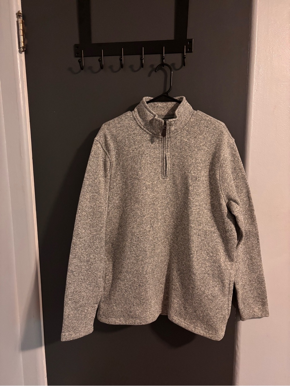 Chaps Men's Gray Half Quarter-Zip Sweater Pullover